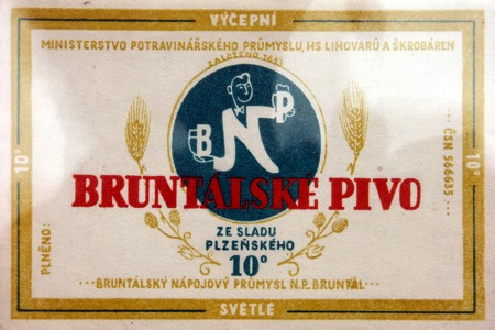 etiketa Bruntálského piva